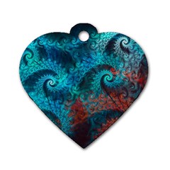 Spiral Abstract Pattern Abstract Dog Tag Heart (two Sides) by Grandong