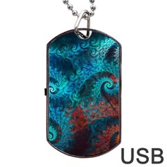 Spiral Abstract Pattern Abstract Dog Tag USB Flash (Two Sides)