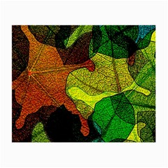 Colorful Autumn Leaves Texture Abstract Pattern Small Glasses Cloth