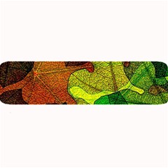 Colorful Autumn Leaves Texture Abstract Pattern Large Bar Mat by Grandong