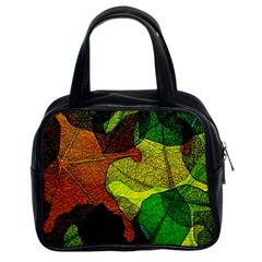 Colorful Autumn Leaves Texture Abstract Pattern Classic Handbag (two Sides) by Grandong