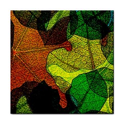 Colorful Autumn Leaves Texture Abstract Pattern Face Towel by Grandong