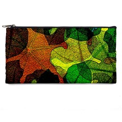 Colorful Autumn Leaves Texture Abstract Pattern Pencil Case by Grandong