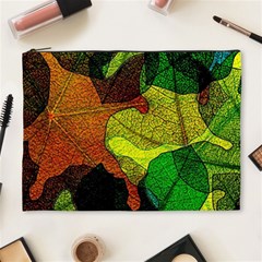 Colorful Autumn Leaves Texture Abstract Pattern Cosmetic Bag (xl) by Grandong