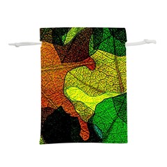 Colorful Autumn Leaves Texture Abstract Pattern Lightweight Drawstring Pouch (l) by Grandong