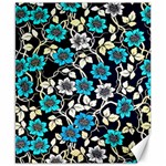 Blue Flower Pattern Floral Pattern Canvas 8  x 10  8.15 x9.66  Canvas - 1