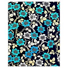 Blue Flower Pattern Floral Pattern Drawstring Bag (Small)