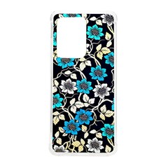 Blue Flower Pattern Floral Pattern Samsung Galaxy S20 Ultra 6.9 Inch TPU UV Case