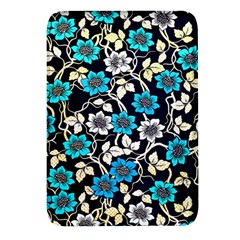 Blue Flower Pattern Floral Pattern Rectangular Glass Fridge Magnet (4 Pack) by Grandong