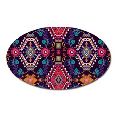 Pattern Ornament Motif Colorful Texture Oval Magnet