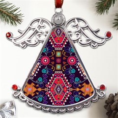 Pattern Ornament Motif Colorful Texture Metal Angel With Crystal Ornament by Grandong