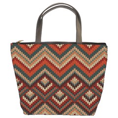 Pattern Knitting Texture Bucket Bag by Grandong