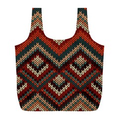 Pattern Knitting Texture Full Print Recycle Bag (l) by Grandong