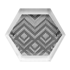 Pattern Knitting Texture Hexagon Wood Jewelry Box by Grandong