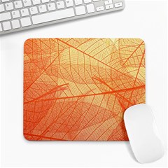 Abstract Texture Of Colorful Bright Pattern Transparent Leaves Orange And Yellow Color Large Mousepad by Grandong