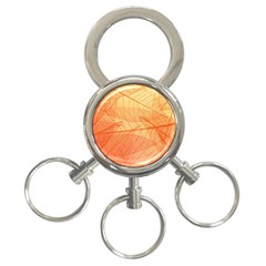 Abstract Texture Of Colorful Bright Pattern Transparent Leaves Orange And Yellow Color 3-ring Key Chain by Grandong