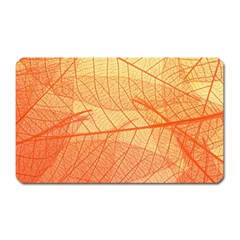 Abstract Texture Of Colorful Bright Pattern Transparent Leaves Orange And Yellow Color Magnet (rectangular) by Grandong