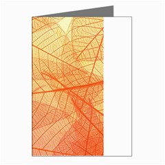 Abstract Texture Of Colorful Bright Pattern Transparent Leaves Orange And Yellow Color Greeting Cards (pkg Of 8) by Grandong