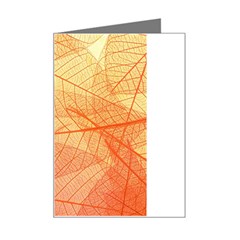 Abstract Texture Of Colorful Bright Pattern Transparent Leaves Orange And Yellow Color Mini Greeting Card by Grandong