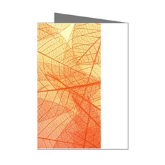 Abstract Texture Of Colorful Bright Pattern Transparent Leaves Orange And Yellow Color Mini Greeting Cards (pkg Of 8) by Grandong