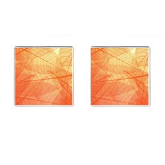 Abstract Texture Of Colorful Bright Pattern Transparent Leaves Orange And Yellow Color Cufflinks (square) by Grandong