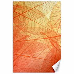 Abstract Texture Of Colorful Bright Pattern Transparent Leaves Orange And Yellow Color Canvas 24  X 36  by Grandong