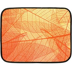 Abstract Texture Of Colorful Bright Pattern Transparent Leaves Orange And Yellow Color Fleece Blanket (mini) by Grandong