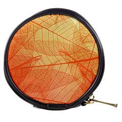 Abstract Texture Of Colorful Bright Pattern Transparent Leaves Orange And Yellow Color Mini Makeup Bag by Grandong