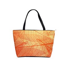 Abstract Texture Of Colorful Bright Pattern Transparent Leaves Orange And Yellow Color Classic Shoulder Handbag by Grandong