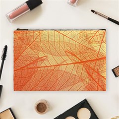 Abstract Texture Of Colorful Bright Pattern Transparent Leaves Orange And Yellow Color Cosmetic Bag (large) by Grandong