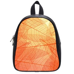 Abstract Texture Of Colorful Bright Pattern Transparent Leaves Orange And Yellow Color School Bag (small) by Grandong