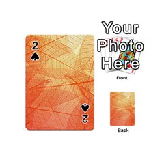 Abstract Texture Of Colorful Bright Pattern Transparent Leaves Orange And Yellow Color Playing Cards 54 Designs (mini) by Grandong