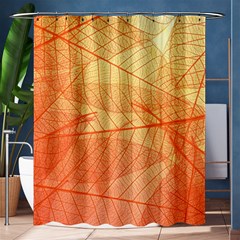 Abstract Texture Of Colorful Bright Pattern Transparent Leaves Orange And Yellow Color Shower Curtain 60  X 72  (medium)  by Grandong