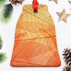 Abstract Texture Of Colorful Bright Pattern Transparent Leaves Orange And Yellow Color Ornament (bell) by Grandong