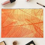 Abstract Texture Of Colorful Bright Pattern Transparent Leaves Orange And Yellow Color Cosmetic Bag (XXL) Back