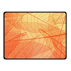 Abstract Texture Of Colorful Bright Pattern Transparent Leaves Orange And Yellow Color Two Sides Fleece Blanket (small) by Grandong