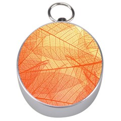 Abstract Texture Of Colorful Bright Pattern Transparent Leaves Orange And Yellow Color Silver Compasses by Grandong