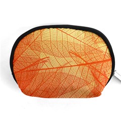 Abstract Texture Of Colorful Bright Pattern Transparent Leaves Orange And Yellow Color Accessory Pouch (medium) by Grandong