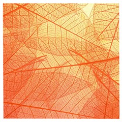 Abstract Texture Of Colorful Bright Pattern Transparent Leaves Orange And Yellow Color Wooden Puzzle Square by Grandong