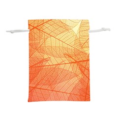 Abstract Texture Of Colorful Bright Pattern Transparent Leaves Orange And Yellow Color Lightweight Drawstring Pouch (s) by Grandong