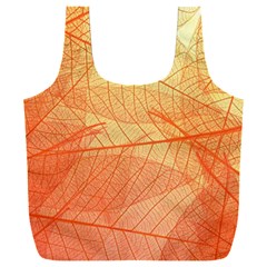 Abstract Texture Of Colorful Bright Pattern Transparent Leaves Orange And Yellow Color Full Print Recycle Bag (xxl) by Grandong