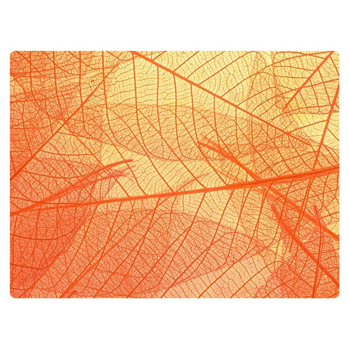 Abstract Texture Of Colorful Bright Pattern Transparent Leaves Orange And Yellow Color Premium Plush Fleece Blanket (Extra Small)