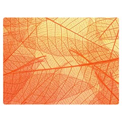 Abstract Texture Of Colorful Bright Pattern Transparent Leaves Orange And Yellow Color Two Sides Premium Plush Fleece Blanket (extra Small) by Grandong