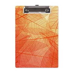 Abstract Texture Of Colorful Bright Pattern Transparent Leaves Orange And Yellow Color A5 Acrylic Clipboard by Grandong