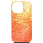 Abstract Texture Of Colorful Bright Pattern Transparent Leaves Orange And Yellow Color iPhone 14 Pro Max Black UV Print Case Front