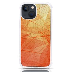 Abstract Texture Of Colorful Bright Pattern Transparent Leaves Orange And Yellow Color Iphone 13 Mini Tpu Uv Print Case by Grandong