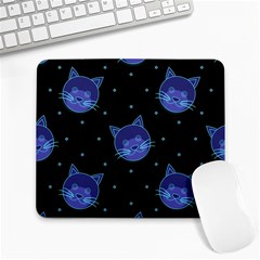 Vector Illustration Of Cat Animal Face Pattern Large Mousepad by Ndabl3x