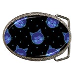 Vector Illustration Of Cat Animal Face Pattern Belt Buckles Front