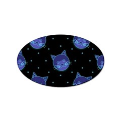 Vector Illustration Of Cat Animal Face Pattern Sticker (oval) by Ndabl3x