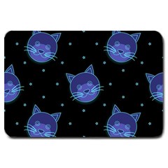 Vector Illustration Of Cat Animal Face Pattern Large Doormat by Ndabl3x